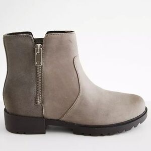 Sorel Emelie II Casual Gray Suede Leather Waterproof Women Zipper Bootie Sz.7